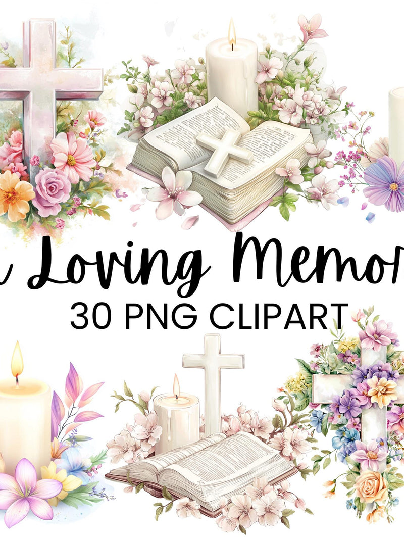 Memorial Clipart, In Loving Memory Graphics, Sympathy PNG, Sublimation Transfers, Digital Downloads, Custom Designs for Loss and Remembrance sympathy flower