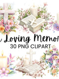 Memorial Clipart, In Loving Memory Graphics, Sympathy PNG, Sublimation Transfers, Digital Downloads, Custom Designs for Loss and Remembrance sympathy flower