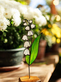Custom Birth Flower Stained Glass Plant Stake ¥ Honeysuckle Flower Gift ¥ Personalized Garden Decor birthday flower