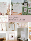 Wildflower First Birthday Bundle | Editable Floral Birthday Package| Girl Birthday Party Decor Kit | Digital Templates 22 birthday flower