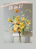VIDEO! Crochet Flower Bouquet Pattern: 15-in-1 Floral Arrangement (PDF Download) Bouquet