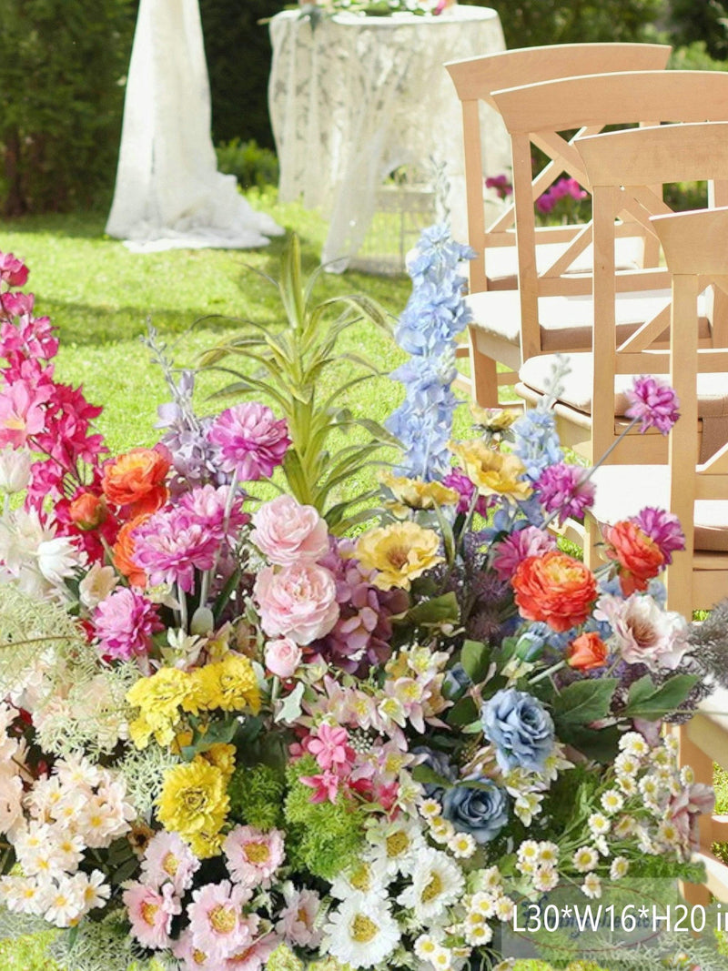 Spring Wildflower Wedding Aisle Flowers: Ceremony Table Centerpiece wedding flower
