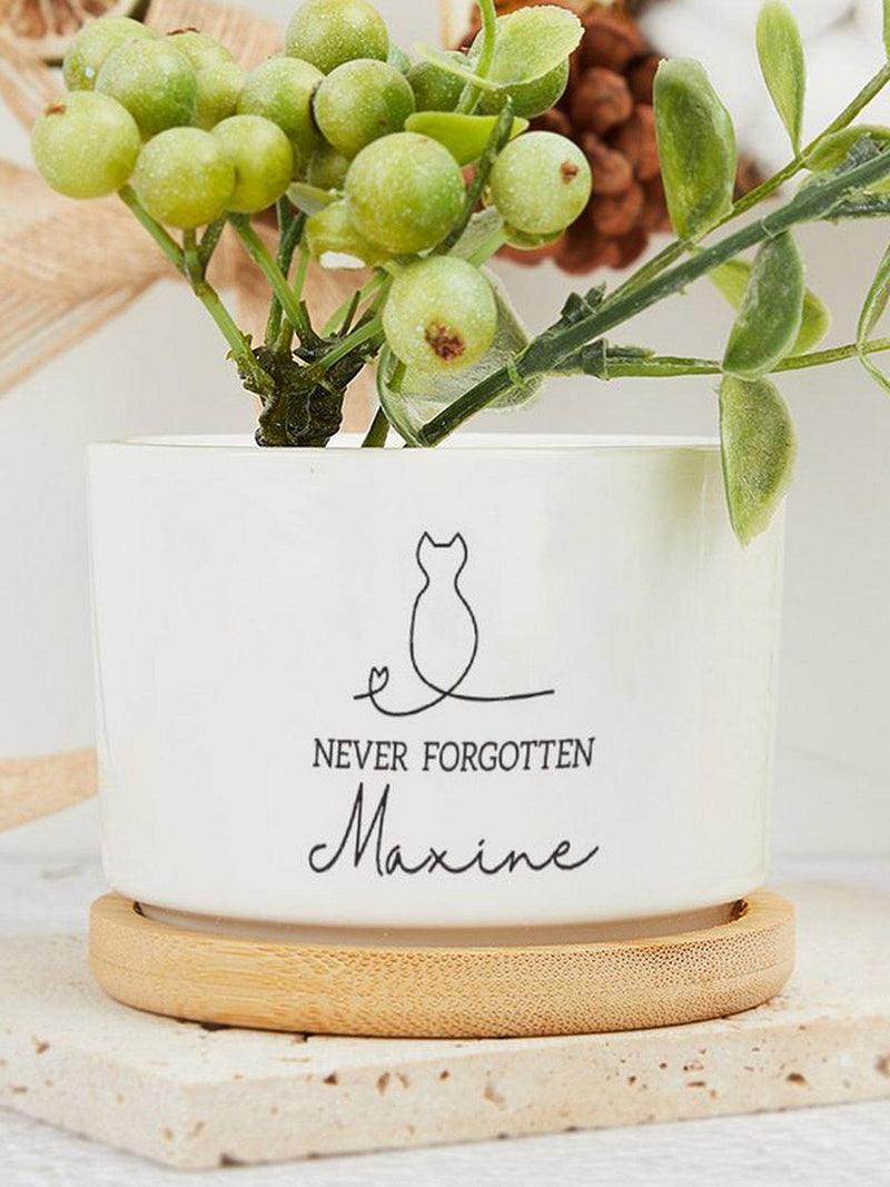 Personalized Cat Memorial Plant Pot, Never Forgotten Pet Flower Pot, Cat Mom Dad Gifts, Pet Loss Gifts, Pet Sympathy Gifts, Pet Lover Gifts sympathy flower