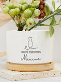 Personalized Cat Memorial Plant Pot, Never Forgotten Pet Flower Pot, Cat Mom Dad Gifts, Pet Loss Gifts, Pet Sympathy Gifts, Pet Lover Gifts sympathy flower