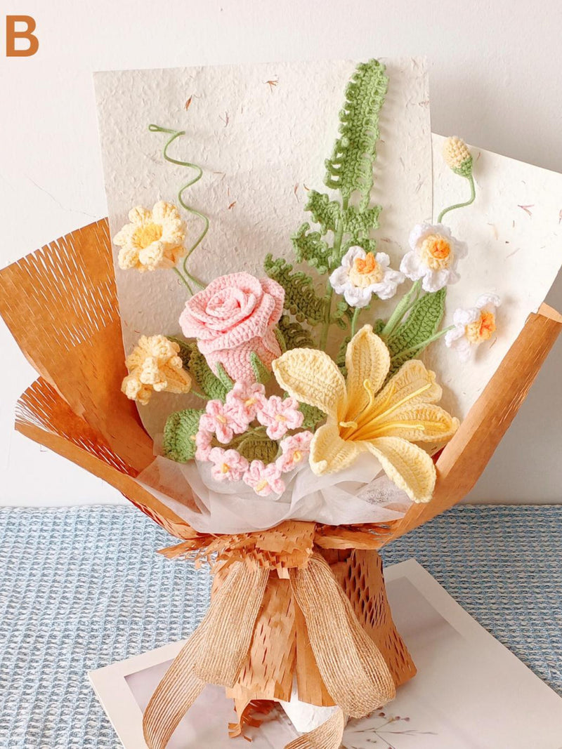 Mothers day Crochet Flower Bouquet Ð Handmade Lilies Gift for her, Graduation, Thank you sympathy flower