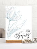 Sympathy Card Printable: Floral Condolences, A2 & A7 (PDF Download) sympathy flower