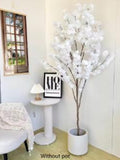 100-220cm Artificial White cherry Tree plant Branches Realistic Fake Silk Flower indoor decoration Plant for Home Wedding Decor Party Supply faux plants