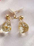 Clip on Resin Daisy Earrings, Gold Real Pressed Flower Earrings, Dried Flower Earrings, Floral Earrings, Birthday Gift, Gift for Her birthday flower