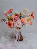 Pastel Colorful Whimsical Bridal Bouquet Peach Blush Orange Blue Wedding Flowers/Bold Wedding Bouquet/Faux Flowers/Spring and Summer Wedding wedding flower