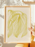 Butter Yellow Abstract Lines Plant Printable Wall Art Vintage Hand Drawn Prints Living Decor House Warming Easter Sister Gift Digital Poster house warming flower