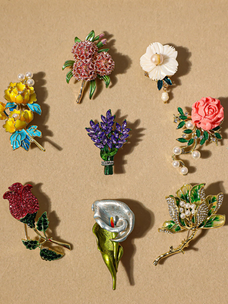 Personalized birth flower pins, birth flower pins, handmade flower brooches, wedding pins, birthday gifts for her wedding flower