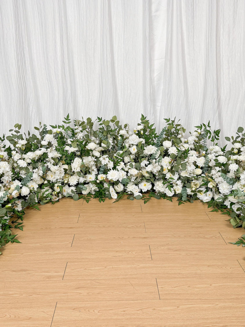 White Floral Ground Arch, Boho Wedding Aisle Runner wedding flower