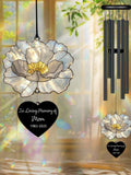 Personalized Memorial Black Wind Chime, Carnation Flower Mother's Day Gift, Loss of Mom Grandma Sympathy Gift, Nana's Blessings sympathy flower