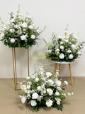 White Artificial Flower Arrangement, Wedding Aisle, Arch Decor silk flower