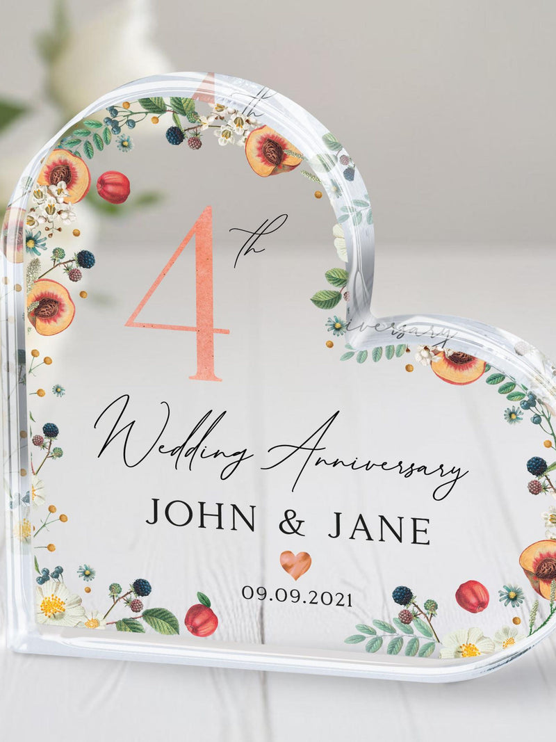 4th Wedding Anniversary Gift, Fruit and Flowers Anniversary Gift, Wedding Anniversary Keepsake, Wedding Anniversary Gift for Husband Wife ANNIVERSARY