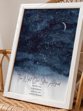 Custom Star Map, Night Sky Print, Sky Map, Wedding Gift, Constellation Map, First Anniversary Gift, Personalized Star Map, Print Only ANNIVERSARY