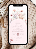 Editable Garden Party Invitation Template, Wildflower Birthday Invitation, Floral Garden Party Invite, Floral Birthday Digital Invitation birthday flower