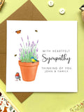 Lavender Heartfelt Sympathy Card, So Sorry for your Loss, Bereavement, Grieving, Thinking of You, Friends, Family, Mum, Dad, Husband, Wife sympathy flower