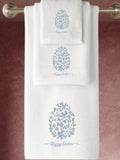 Embroidered Cotton Towels, Floral Easter Egg Design, Personalised FLOWER DELIVERY