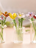 Mini Glass Flower Bouquet Set-Birth Month Flowers, Handcrafted Glass Figurine, MotherÕs Day Gift, Home Decor, Gifts for her, Daisy Flower birthday flower