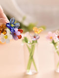 Mini Glass Flower Bouquet Set-Birth Month Flowers,Handcrafted Glass Figurine,Mini Glass Flower Decor,Home Decor,gift for her,Christmas gifts birthday flower