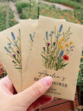 Wildflower Seed Packet Bridal Shower Favour Custom Bridal Shower Guest Favors Personalized Seed Favors for Bridal Shower Party Bulk Favors seeds bulk