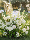 White Rose & Hyacinth Wedding Aisle Flower Arrangement wedding flower
