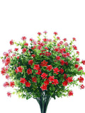 Red Artificial Flowers (Set of 6): UV Resistant Outdoor Faux Plants faux plants