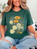 Floral Shirt - Boho Cottagecore Tee - Botanical Floral Shirt - Wildflower T-Shirt - Gift For Her - Plant Shirts - Vintage Pressed Flowers birthday flower