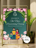 Pichwai Indian Housewarming Sign: Gruhapravesha Welcome (Digital Download) house warming flower