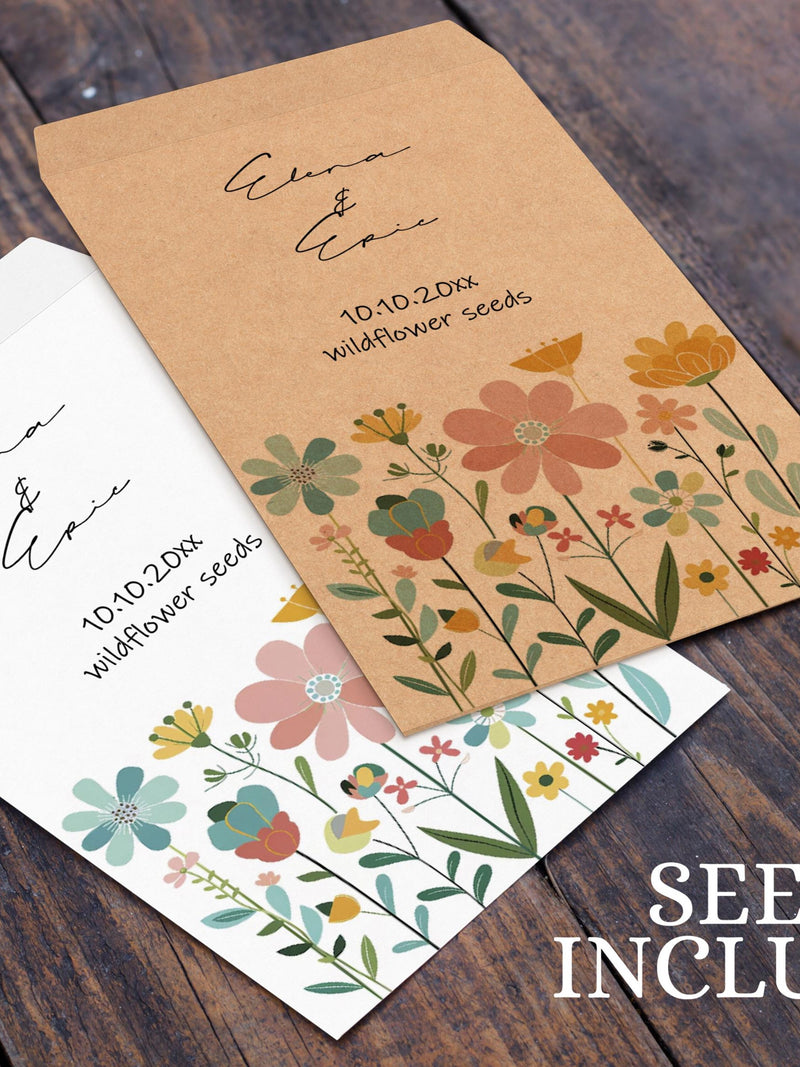 Personalized Wildflower Seed Packet Wedding Favors with Seed Included Seed Packet Favors For Bridal Shower Wedding Favors in Bulk For Guests seeds bulk