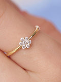 Natural Diamond Cluster Ring, Round Cut Diamond Wedding Ring, Solid 14K Gold Ring, Flower Cluster Anniversary Ring, Diamond Engagement Ring ANNIVERSARY