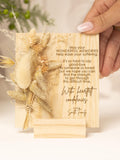 Sympathy Gift: Dried Flower Bouquet Card - Engraved Wood or Paper sympathy flower