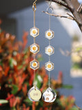 Custom Daisy Suncatcher, Pressed Flower Resin Wind Chime, Pet Memorial, Tribute to Loved Ones sympathy flower