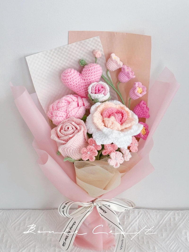 Crochet Flowers Bouquet, Mother's Day Gift, Handmade Rose, Birthday Gift, Graduation, Roses, Finished Product, Mom, Wife, Love, Gift For Her birthday flower