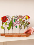 Stained Glass Birth Month Flower, Birthday Gift for Her birthday flower