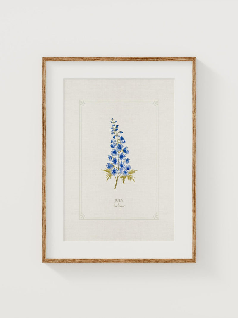 July Birth Month Flower Print Ð Hand Watercolor GiclŽe Art | Gift for Moms, Baby Shower, Nursery Wall Decor | 8x10 Fine Art Print birthday flower