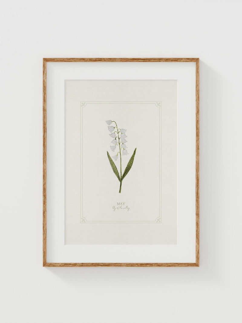 May Birth Month Flower Print Ð Hand Watercolor GiclŽe Art | Gift for Moms, Baby Shower, Nursery Wall Decor | 8x10 Fine Art Print birthday flower