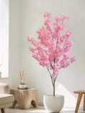 100-220cm Artificial Pink cherry Tree plant Natural Trunk Silk Fake leaves Ornamental indoor Faux Plant for Home Wedding Decor DIY Flower faux plants