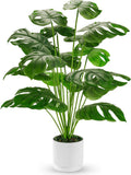 28" Fake Plants Large Artificial Monstera Faux Plants Indoor Tall for Outdoor Floor Front Porch Decor faux plants