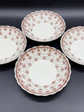 Spode Fleur De Lys Brown 5" Fruit Dessert Bowls (Set of 4) England flower spore