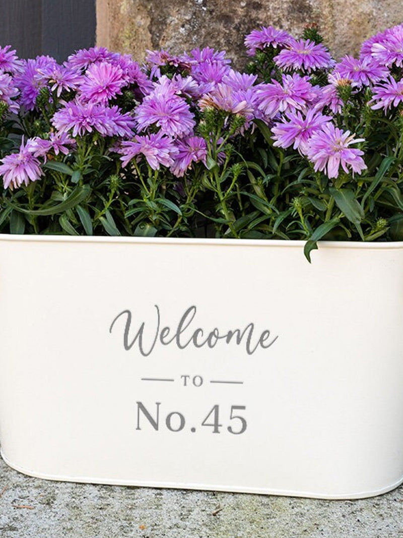 Personalised Engraved House Number Planter | Housewarming Gift for Couples | New Home Gift For Men Women | Moving Gift For Family house warming flower