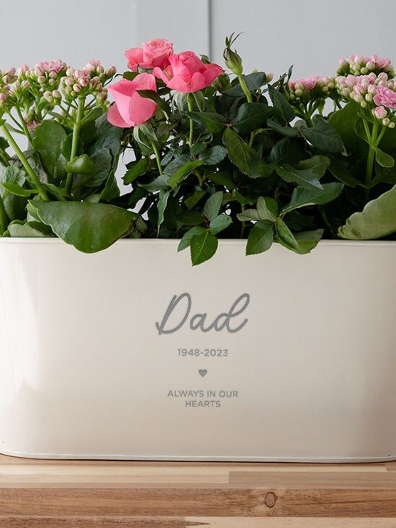 Personalised Engraved Family Planter | Father Bereavement Gift | Dad Memorial For Garden | Parent Memorial Gift | Sympathy Condolence Gift sympathy flower