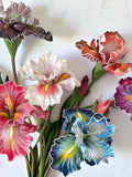 Silk Iris Flower Arrangement: Colorful Table Floral Decor silk flower