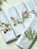 Vintage Flowers Hand Embroidered Linen Dinnerware Set, Custom Linen Placemats and Napkins Set, Soft Linen Napkins/Placemat Set, Table Decor house warming flower