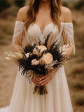 Gothic Black Dried Flower Bridal Bouquet Ð Unique Alternative Wedding Bouquet, Halloween Dark Floral Arrangement Bouquet