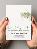 Housewarming Invitation, Open House Party, New Home, Planting New Roots, Instant Download house warming flower