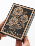 Camelia Floral Wall Art | Engraved Wood Lithograph Style Nature Illustration, Plant Flower Painting Mothers Gift, Vintage Alabama Stamp Art house warming flower