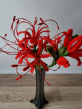 Red Spider Lily Bouquet | Handmade Chenille Stem Flowers | Faux Lycoris Radiata | Modern Home Decor flower spore