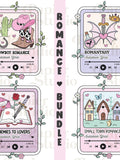 Romance Book Tropes Bundle PNG SVG, Bookish Clipart, Design for Stickers, Trendy Aesthetic for Book Lovers, Audiobook Lovers Commercial Use Love Romance Flower
